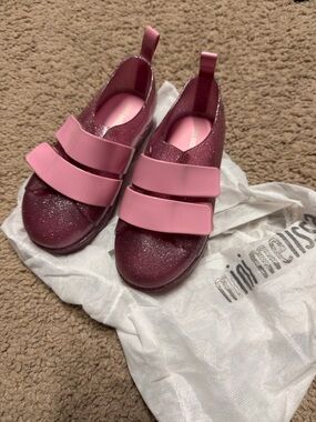 Mini Melissa Sparkly Pink Kids Dress Shoes